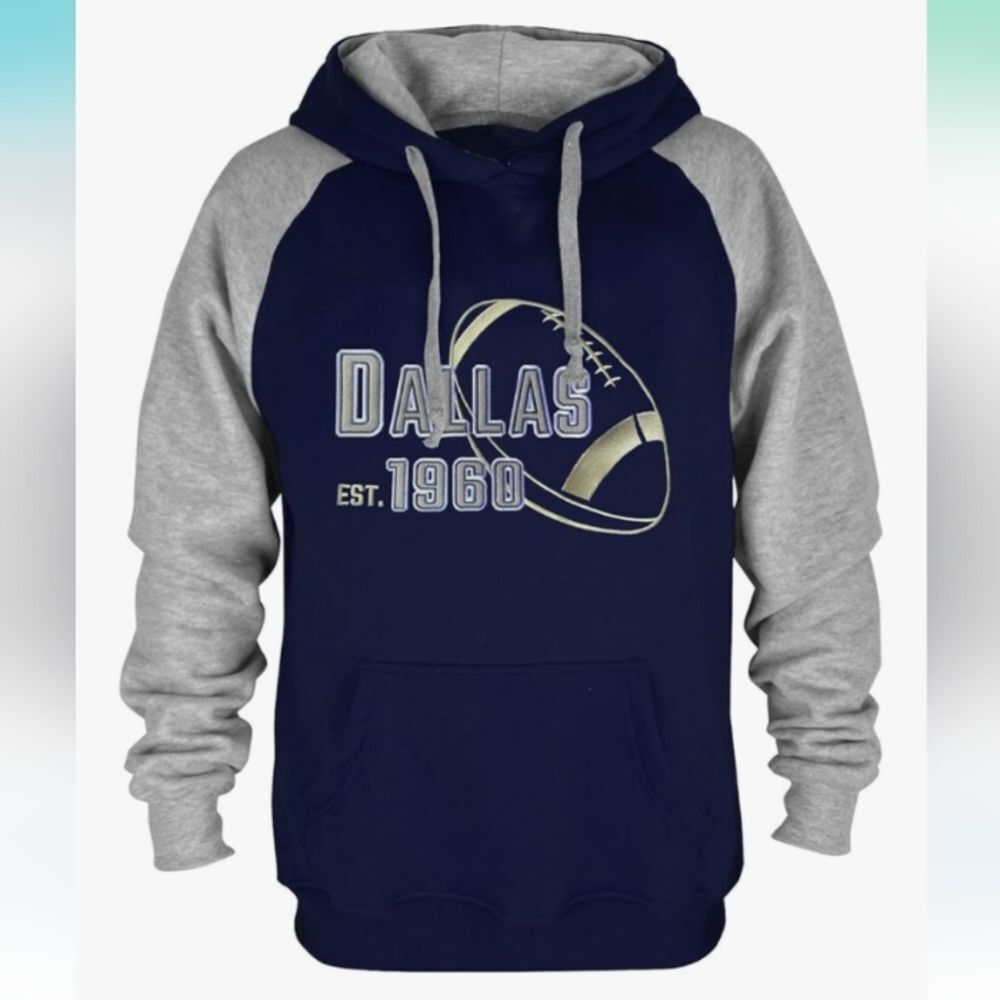 RZUO Unisex Dallas Classic Football Embroidered Sweatshirt Size Large NWT P2P 25